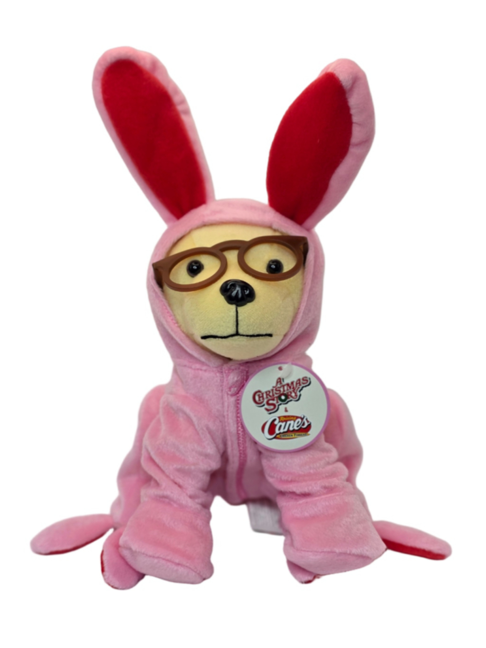 Raising Cane's A Christmas Story Bunny Plush Toy One Size Pink Red